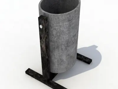 Street trash can 3D model buy