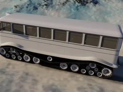 Snowcat bus Low-poly 3D model