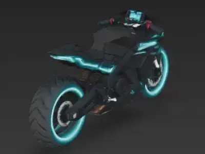 Futuristic Sci-Fi Neon Superbike 3D Model Low-poly 3D model