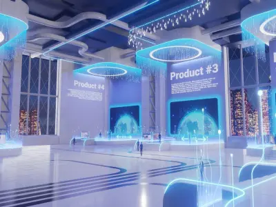 Sci Fi Exhibition Hall Interior with real world scale 2 3D model
