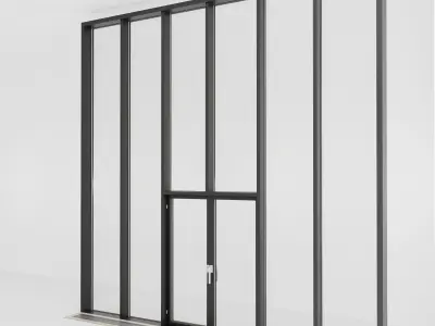 Panoramic glazing Stained glass 28 Low-poly 3D model