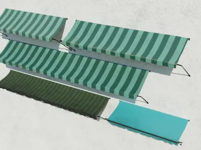 Awnings set 3D model four 3D model