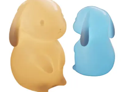 Cute night light bunny 3D model