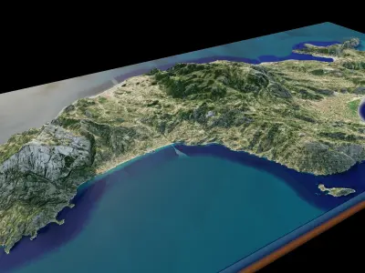 Samos island full 3d model terrain 3D model
