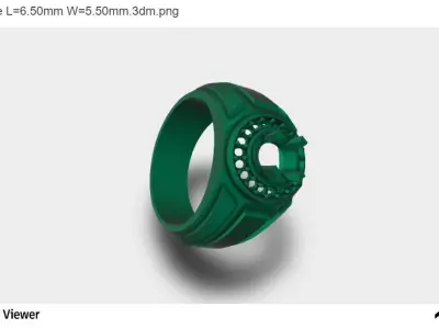 Men Ring with a Round Cut Center Stone 3D print model