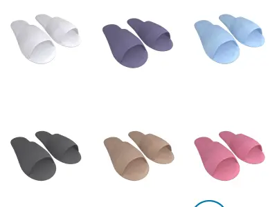 Disposable Slippers Pack Vol 1 Low-poly 3D model