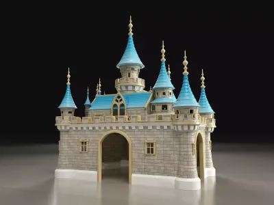 Castle with turrets  3D print model