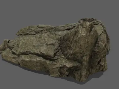 Stairs on rock Low-poly 3D model