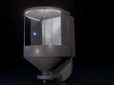Sci Fi Round Elevator model Low-poly 3D model