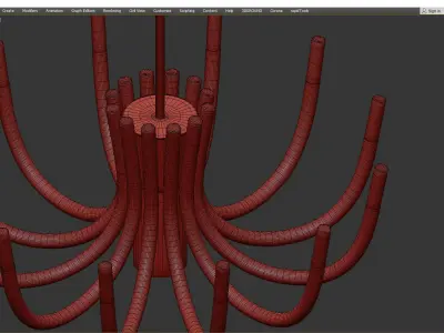 KUTAER modern chandelier in brass Low-poly 3D model