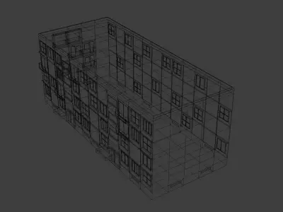 Khrushchevka USSR Building Free low-poly 3D model