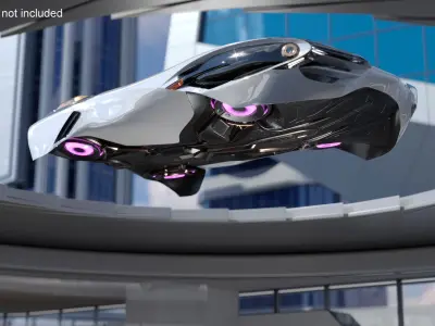  Futuristic Urban Flying Vehicle White 