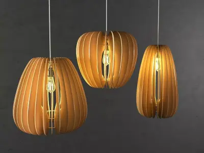 Wood pedant light 3D model