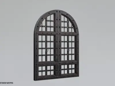 Rusted Medieval Iron Gate Low-poly 3D model