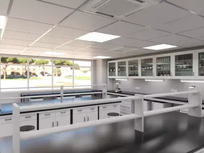 Science laboratory 3D model Low-poly 3D model