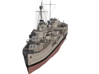 WW2 US NAVY DESTROYER BASED ON USS SMITH 3D model