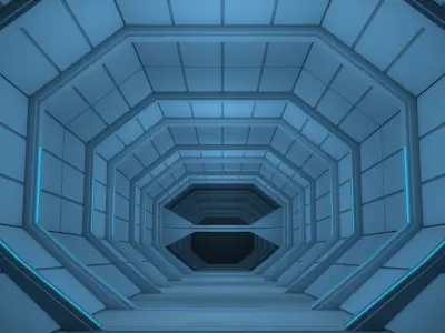 Sci Fi corridor 3D model 47
