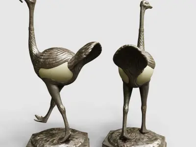 Damaged Elias Geyer Ostrich eggs 3D model