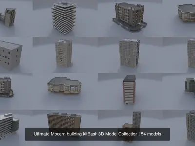 Utlimate Modern building kitBash 3D Model Collection 3D Model Pack
