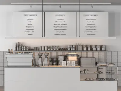 White Cafe 3D model