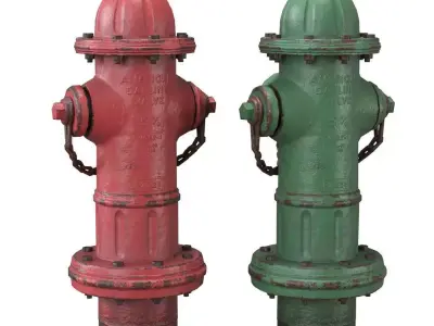 Low Poly Fire Hydrant Free 3D model