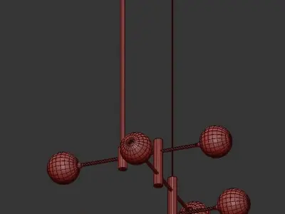 APENERA modern chandelier with brass and balls 3D model