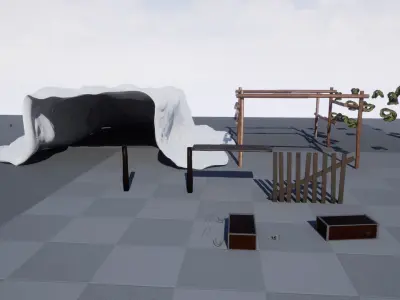 small pirate tent shop asset 3D model