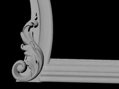 bed footboard and headboard plus mirror in excellent quality 3D model