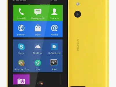 Nokia XL yellow 3D model