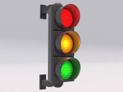 Traffic Light 01 Low-poly 3D model