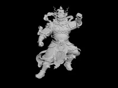 China Zhong Kui  Heavenly King  Yasha Door God 3D model