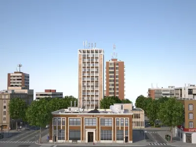 City medium size Low-poly 3D model