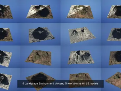 5 Landscape Environment Volcano Snow Volume 04 3D Model Pack