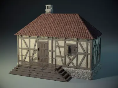 Medieval House 03 Game Ready Low-poly 3D model