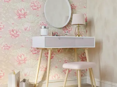 Blush Lotus Garden Wallpaper Texture