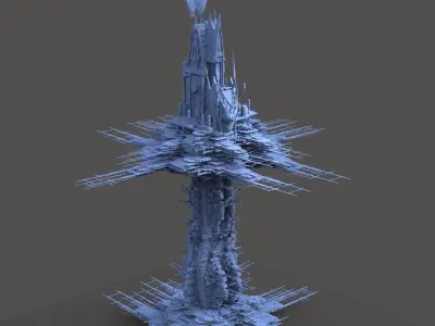 Samoan Island beach Sci fi  Abode 2  3D model