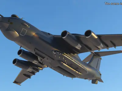  Airborne Radar Patrol Plane Rigged for Cinema 4D 