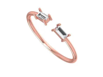 Women Open End Light Weight Band Ring 3D print model shop