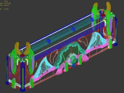 Different dimension - building - wall 05 3D model