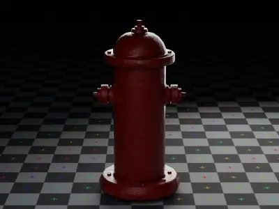 Fire Hydrant Low-poly 3D model