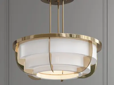 355S 1 ceiling light fixture in gold 3D model