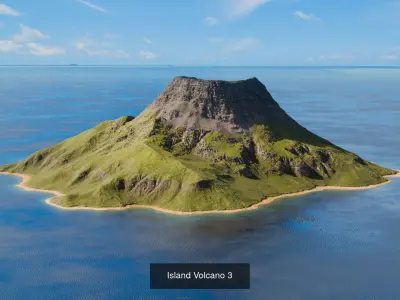 Island Mountains 3D Model Pack
