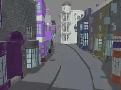 Diagon Alley Harry Potter Textured 3D model