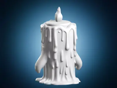 Melting Candle Ghost Character Toy 3D print model