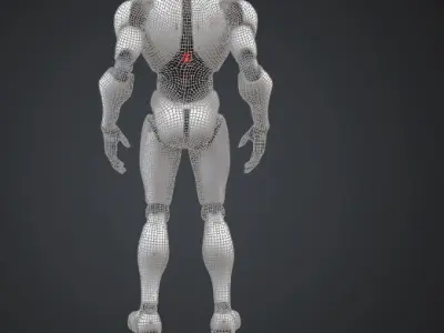 Fearless Blonde Humanoid Robot Sci-Fi Ultra-Realistic Game Asset Low-poly 3D model