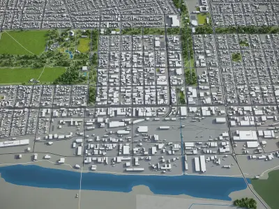 Invercargill  Low-poly 3D model