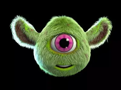 little cartoon alien Low-poly 3D model