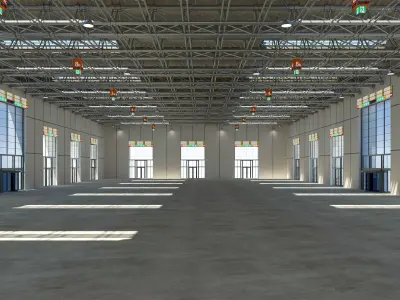 Exhibition Hall Warehouse 3 3D model