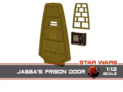 Jabbas Prison door 1-12 scale Blackseries 3D print model