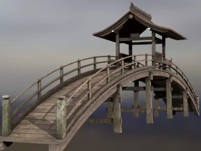 Rinzai Zen Bridge Low-poly 3D model